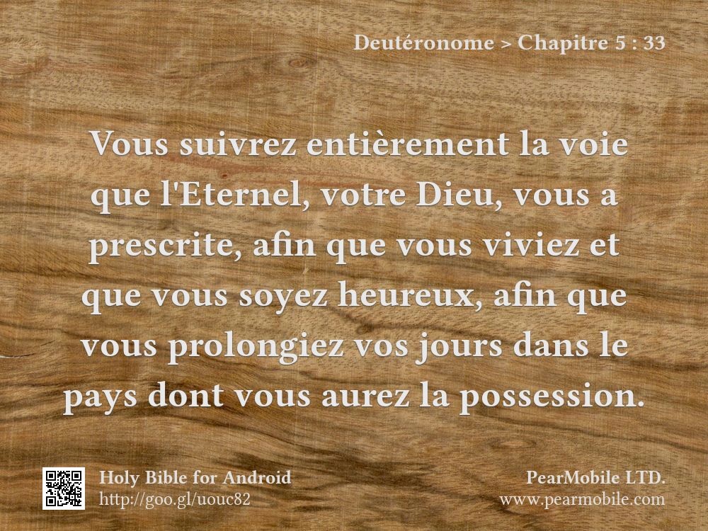 Deutéronome, Chapitre 5:33